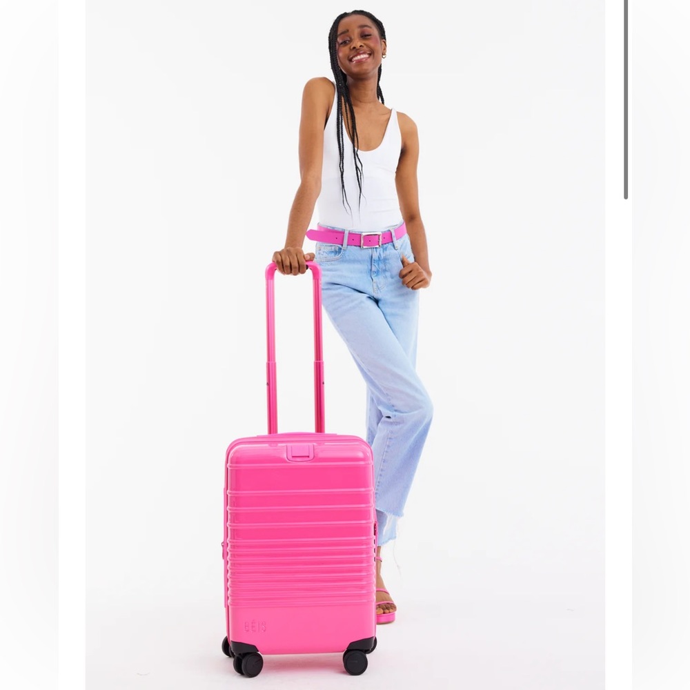 BEIS x Barbie Pink Carry On 21” Roller Luggage - Limited Edition Collection!